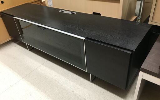 テレビボード ロータイプ ワイド 黒 収納あり【ユーズドユーズ名古屋天白店】J1068