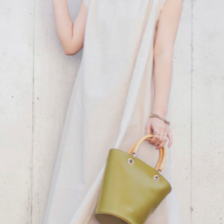 natural coutureの綿麻フリンジテントラインワンピース
