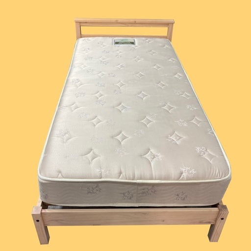 加東市■美品■マットレスセット　木目がかわいいベッド　ホワイト　ナチュラル　ニトリ