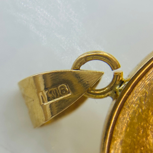 【中古品・珍】K18 デザイントップ 3.1g［22］