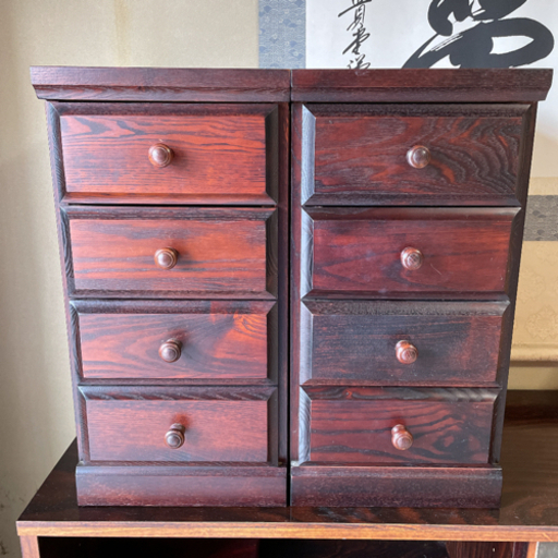 昭和レトロ　木製小物入れ2個