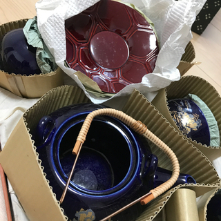 急須　湯呑み×５つ　茶たく付きの画像