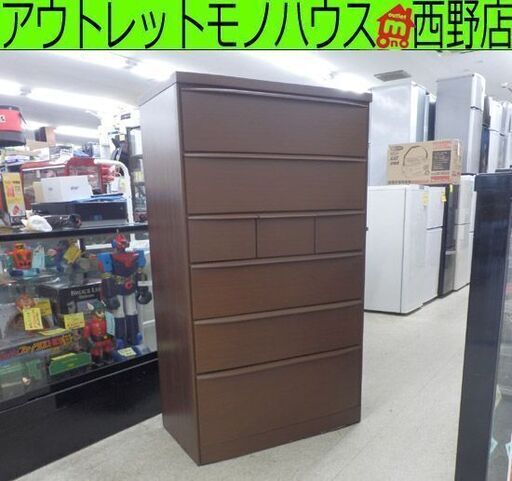 6段チェスト ブラウン 木目 幅800mm 高さ1185mm ニトリ 箪笥 タンス たんす 衣類収納 札幌 西野店