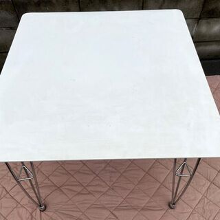 JM12750)《株式会社ニトリ》食卓ダイニングテーブル クーボ2 脚取り外し可能 ホワイト 中古品【取りに来られる方限定】の画像