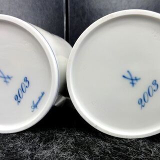 新品 マイセン アクアティンタ マグカップ 2個 ロゴ aquatinta 2003 