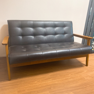 島忠ホームズ　2人掛けソファ　合成革の画像