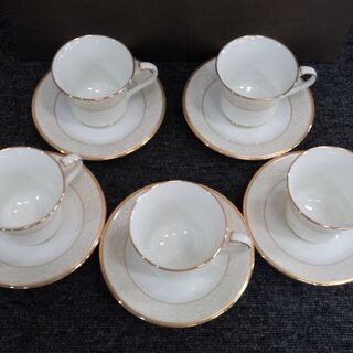 Noritake(ノリタケ)　アメリカン碗皿 5客　ホワイトパレス　コーヒーカップ【愛品倶楽部柏店】の画像