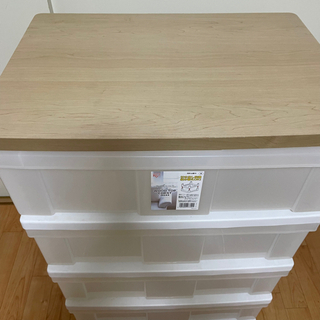 アイリスオーヤマ　wood top chest ウッドトップチェスト　4段の画像