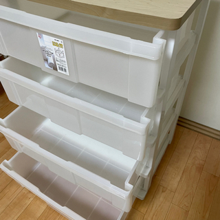 アイリスオーヤマ　wood top chest ウッドトップチェスト　4段の画像