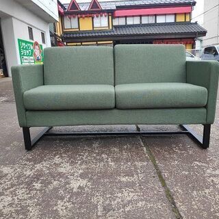 【未使用品！】アールエフヤマカワ　布張り　緑　２人掛けソファー　複数入荷！【リサイクルショップサルフ】の画像