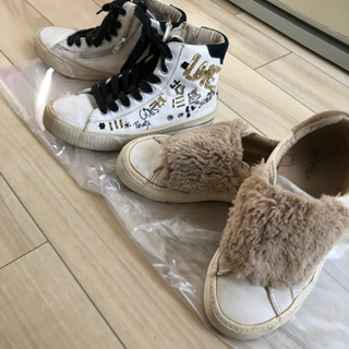最終価格★ ZARA ハイカットスニーカー・ファースニーカー20...