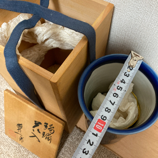 瑠璃　花入　花瓶　義一作の画像