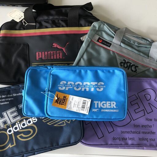 アディダス　ポーチ　アシックス　asics Tiger シューズバック　PUMA　ナイロンスポーツバック　計6点　未使用保管品
