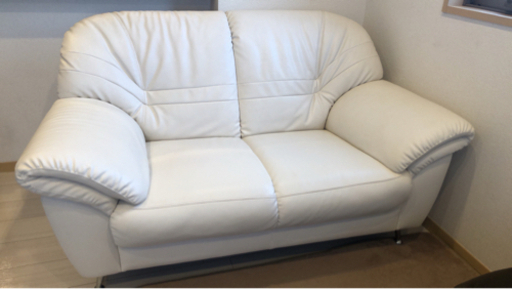 NOCE ホワイト、アイボリー2人掛けソファ、ラブソファ