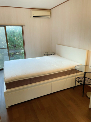 【超お買い得！ほぼ未使用】IKEA MALM マルム　引出収納付きダブルベッド