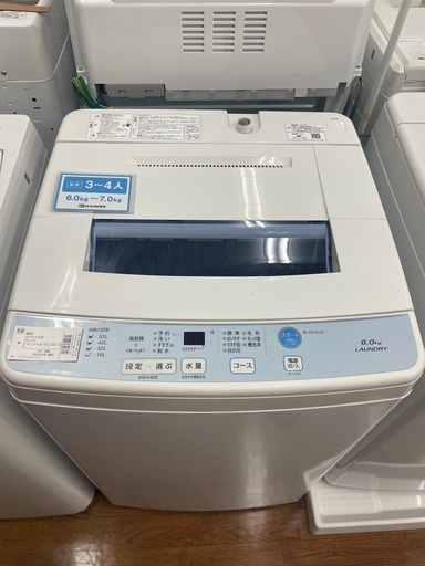 AQUA 6.0kg 全自動洗濯機　AQWーS60F 2017年製