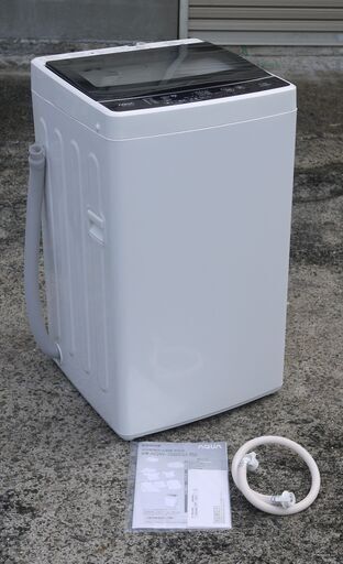 美品 18年製 AQUA アクア 全自動洗濯機 AQW-GS50G-W 5.0kg ホワイト 3Dアクティブ洗浄 高濃度クリーン浸透 クリアガラストップ