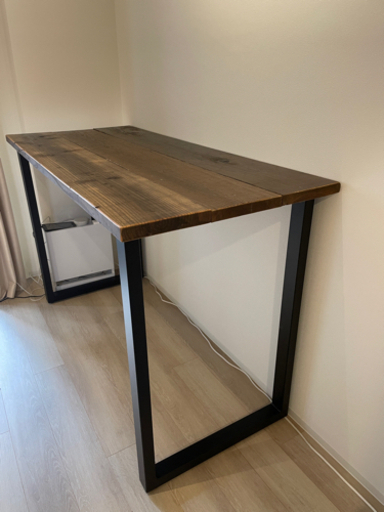 かなでものハイテーブル（スタンディングデスク）古材鉄脚