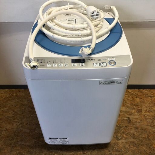 【SHARP】 シャープ 全自動 電気 洗濯機 容量7kg ES-GE70R-A 2015年製.