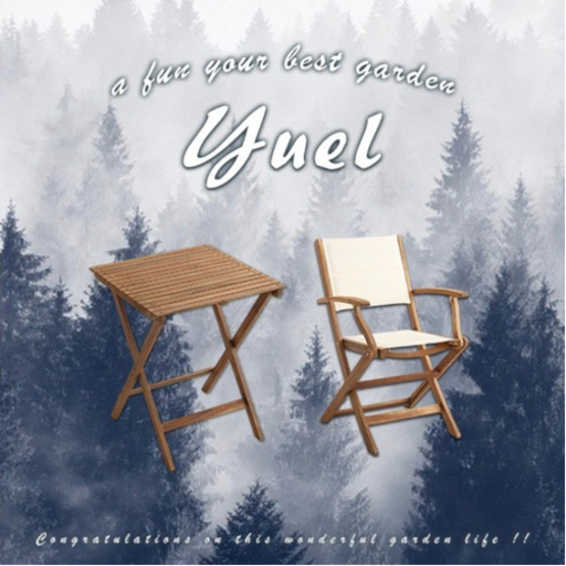 折りたたみガーデンテーブル・チェア肘付き（3点セット）