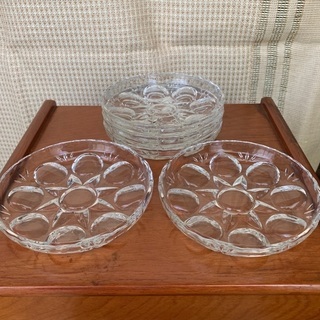 ガラス皿5枚組（直径14cm）未使用品の画像