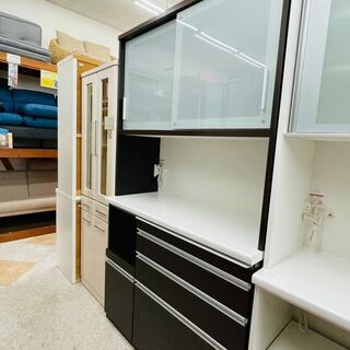 ⭐松田家具  2面レンジボード 定価￥85,550スチームオーブン対応 ソフトクローザー⭐