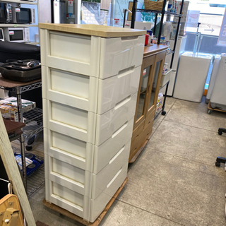 ウッドトップチェスト タンス 6段 衣類収納 クローゼット 収納家具の画像
