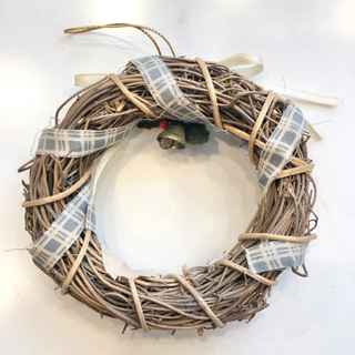 【ネット決済・配送】クリスマス　リース　ミニ　小さい　小ぶり　シンプル　かわいい　クリスマスリース　オーナメント　飾り Christmas wreath ornament decoration cute kawaiiの画像