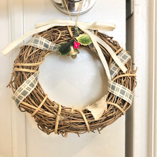 【ネット決済・配送】クリスマス　リース　ミニ　小さい　小ぶり　シンプル　かわいい　クリスマスリース　オーナメント　飾り Christmas wreath ornament decoration cute kawaiiの画像