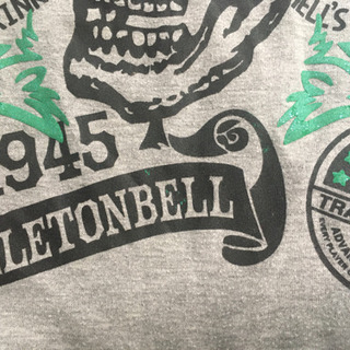 130 半袖　ドクロ　Tシャツ　グレーの画像