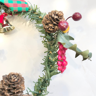 【ネット決済・配送】クリスマス　リース　ミニ　手作り　ハンドメイド　小さい　小ぶり　かわいい　クリスマスリース　オーナメント　飾り Christmas wreath ornament decoration cute kawaii handmadeの画像