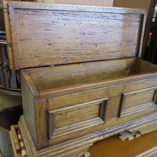 旧家 蔵出し 木製 収納付ベンチ レトロ ヴィンテージ 札幌市 中央区   の画像