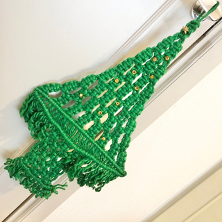 【ネット決済・配送】クリスマス　オーナメント　ハンドメイド　ツリー　手編み　ロープ　紐　手作り　飾り Christmas tree rope ornament decoration cute kawaii handmade 2の画像