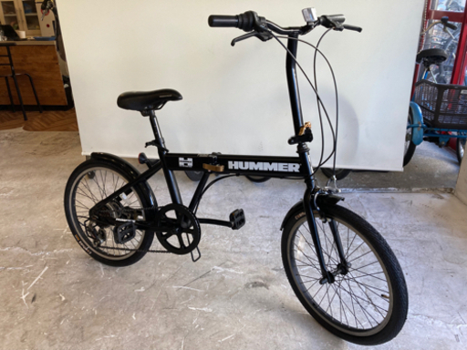 【HUMMER】20インチ折りたたみ自転車　6段変速　ブラック