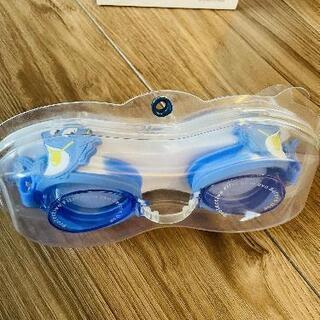 新品　水泳メガネ　青