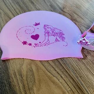 美品　水泳　帽子　メガネ　ピンクの画像