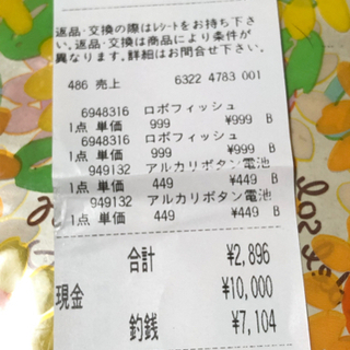 ロボフィッシュ＆ボタン電池(2個セット)の画像