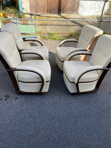 高級　ダイニングチェア　キャスター付き　４脚