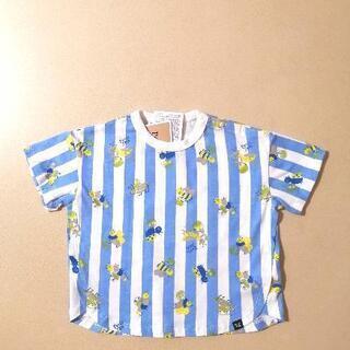 新品 昆虫 半袖Tシャツ 90cm ブルー ストライプ トップス...