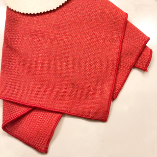 【ネット決済・配送】クリスマス　ハンドメイド　かわいい　サンタさん　赤いナプキン　3枚セット　レッド Christmas handmade Santa clause red napkin cute の画像
