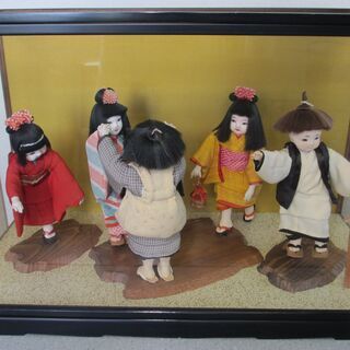 創作人形「とうりゃんせ」 日本童型5体 高さ32cm 手作り1