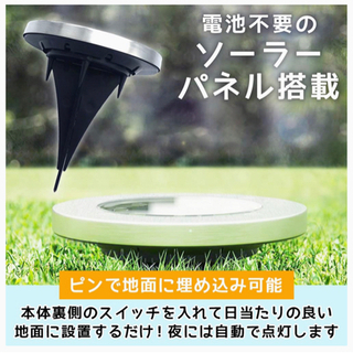 埋め込み式 ソーラーライト ガーデンライト 自動点灯 自動消灯 LED 小型の画像