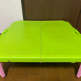 【急募！】アウトドア ローテーブル 折りたたみ 緑色 中古の画像
