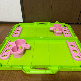 【急募！】アウトドア ローテーブル 折りたたみ 緑色 中古の画像