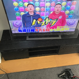 【値下げ】テレビ台シンプルな黒　大型テレビに最適！