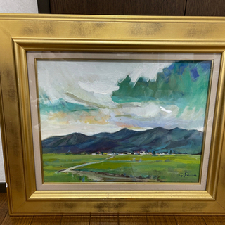 絵画 風景画 画家不明 サイン入り 額縁入り