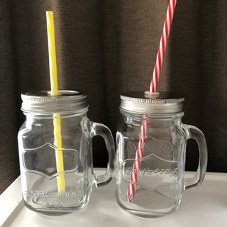 お取り引き中【中古】ストロー付きグラス　　②個セットの画像