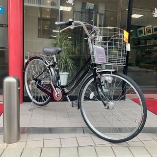 Raphia　自転車　26インチ　ブラック/シルバー　【中古】 Raphia 自転車 26インチ ブラック/シルバー 【中古】