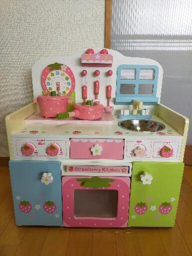 お話し中です。マザーガーデン　木製キッチン　おままごとセット