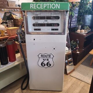 ★レア物★　ROUTE66 ルート66　ガソリンポンプ　給油機オブジェ　アメリカンヴィンテージ　リメイク品